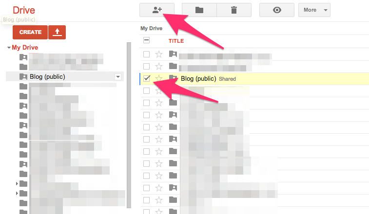 Select your blog folder, and change the sharing settings.